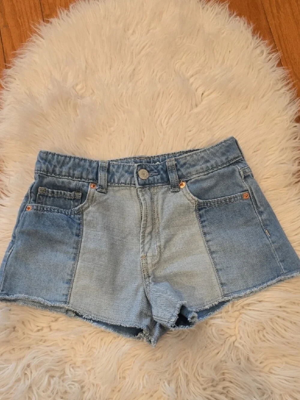 GAP Two-Tone Patchwork Denim Shorts
